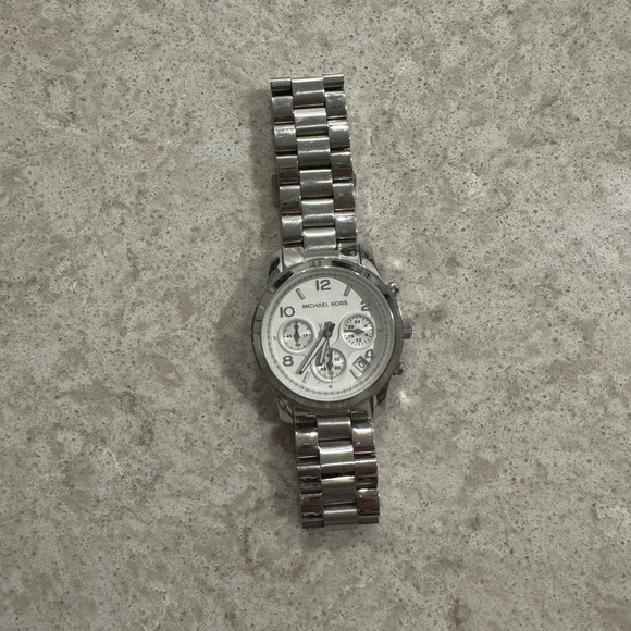 Michael Kors Accessories - Michael Kors Metallic Silver Chronograph Watch